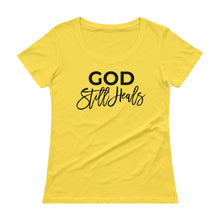 Load image into Gallery viewer, God Still Heals Women's Scoopneck Tee